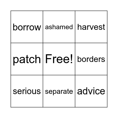 BINGO Card