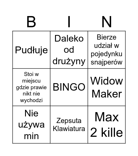 Play of The Game Oskara Bingo Card