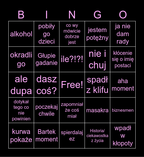 Bartek bingo Card