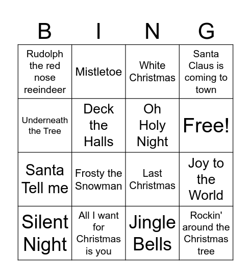 Christmas Bingo Card