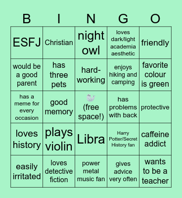 what do we have in common? Bingo Card