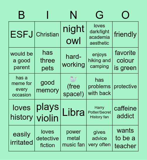 what do we have in common? Bingo Card