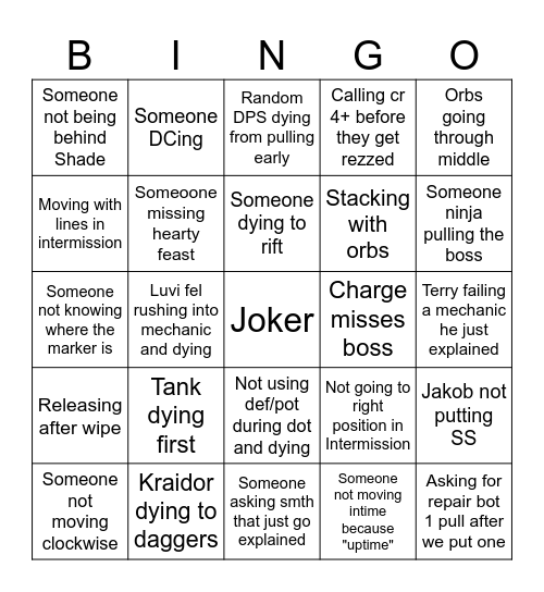 Kyveza prog Bingo Card