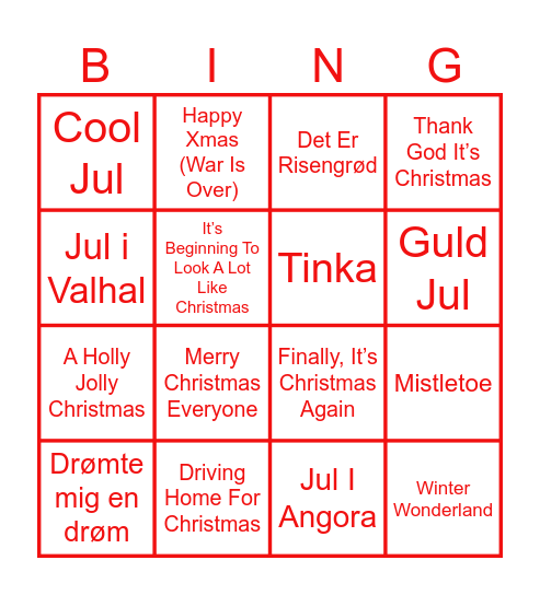 JULESANGE BINGO Card