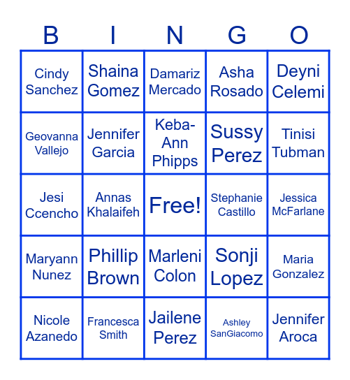 Fun Fact Bingo Card