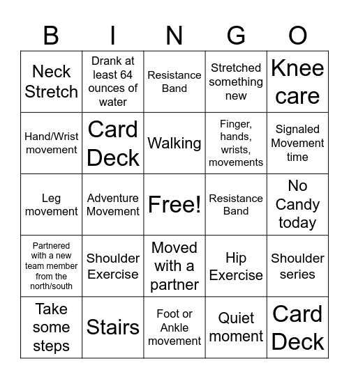 North and South Bingo Coverall Bingo Card