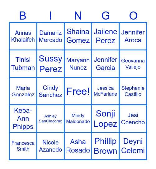 Fun Fact Bingo Card