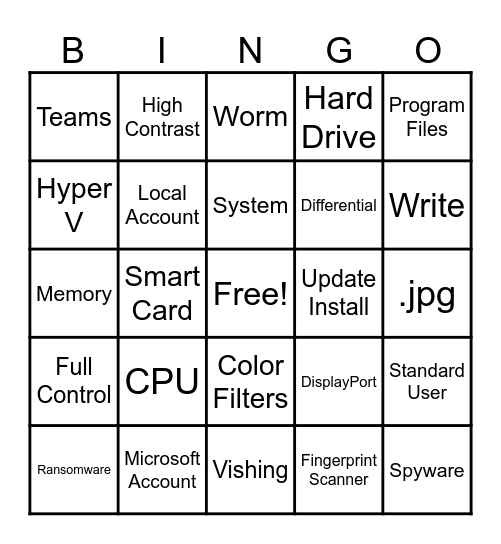 DIT 11-11 ver 2 Bingo Card