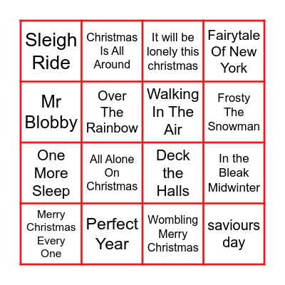 Christmas Songs Bingo Card