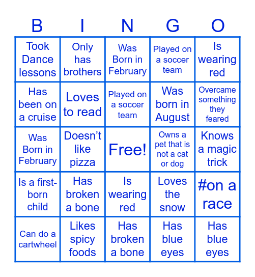 Fun Fact Bingo Card