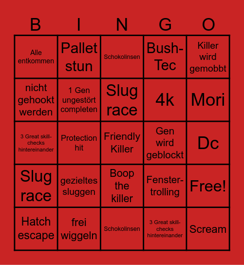 Dead by Dummheit Bingo Card