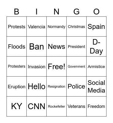 CNN 10 11/11/24 Bingo Card