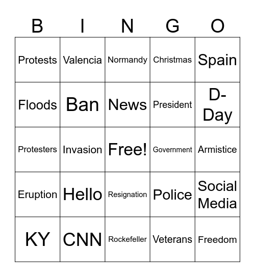 CNN 10 11/11/24 Bingo Card