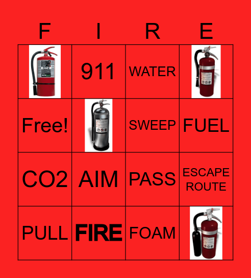 Fire Extinguisher Training Bingo Card