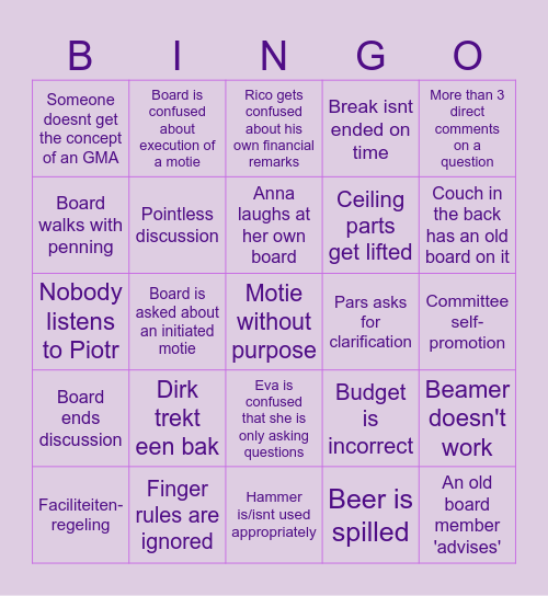 GMA bingo Card