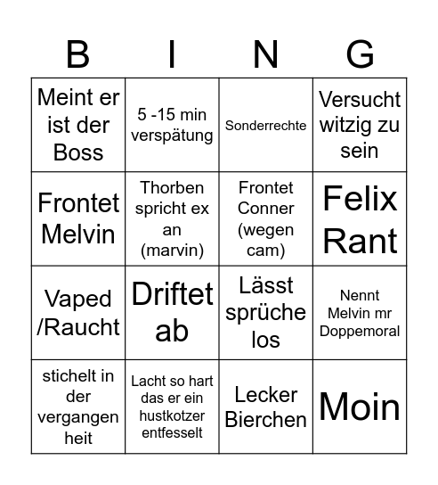 THORBEN BINGO Card