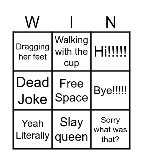 Malia Bingo Board Bingo Card