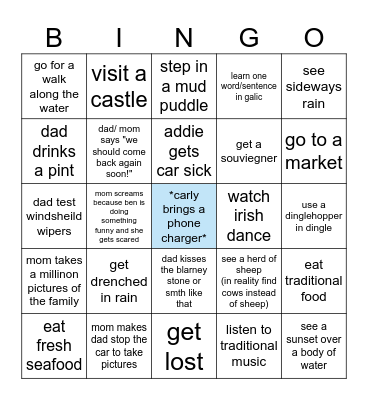 crazy things that might happen in ireland Bingo Card