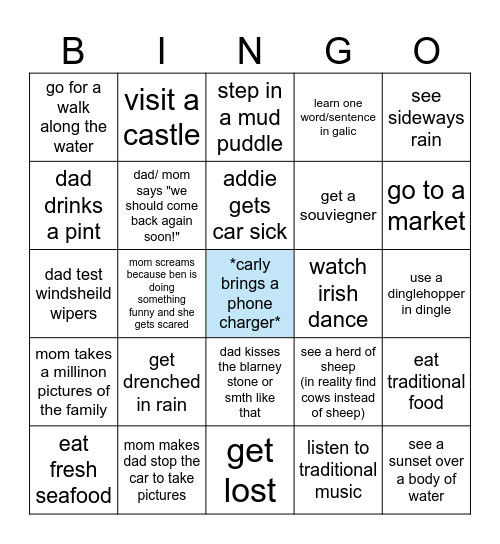 crazy things that might happen in ireland Bingo Card