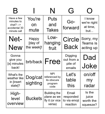 Omni Bingo Card