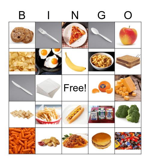 Food Bingo Card