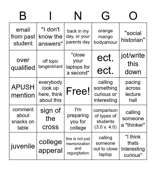 Fumu BINGO Card
