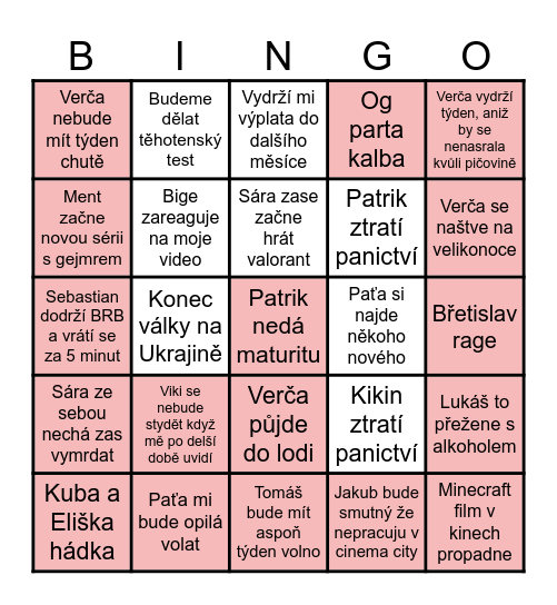 2025 bingo náhled Bingo Card