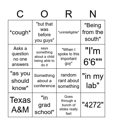Cornish Bingo Card