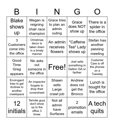 Ooltewah January Bingo Card