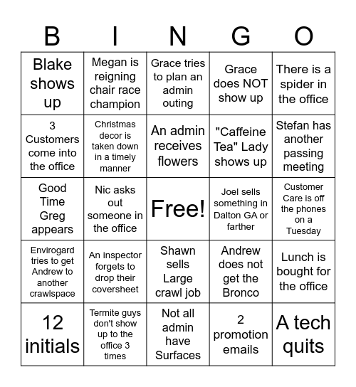 Ooltewah January Bingo Card