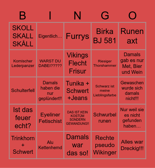 Mittelaltermarkt Bingo Card