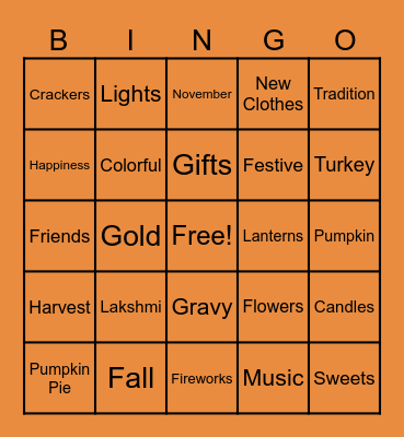 Festival Bingo Card