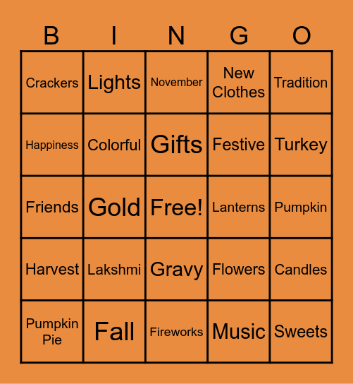 Festival Bingo Card