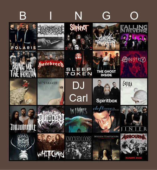 GRASPOP 25 Bingo Card