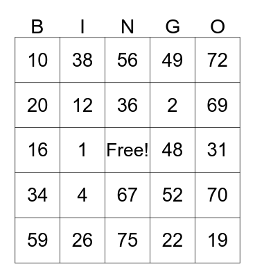 Chateau Symmes Bingo Card