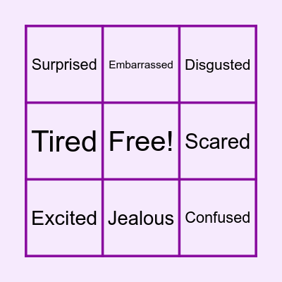 Emotions Bingo Card