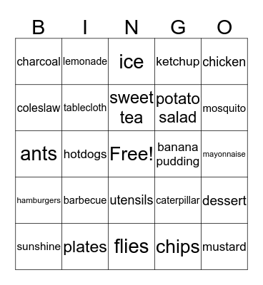 Pitts Family Reunion Bingo Card