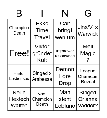 Arcane Bingo Card