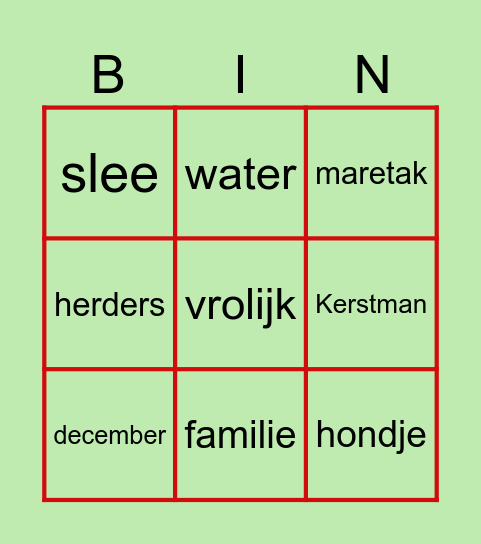 Amber liedjes Bingo Card