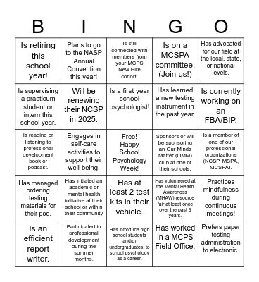 Expand Your Universe...Find a School Psychologist Who... Bingo Card