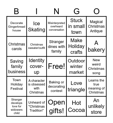 Hallmark Christmas Movie BINGO Card