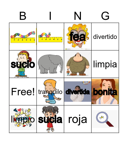 6.2.2 Adjetivos Bingo Card