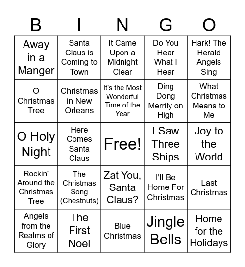 Christmas Music! Bingo Card