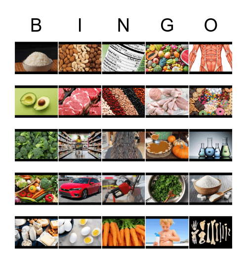 Flocabulary Nutrition BINGO Card
