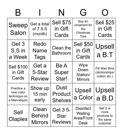 Super You! Bingo Card