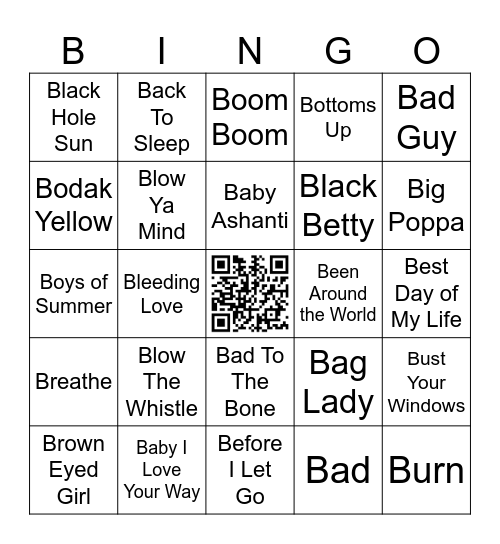 LETTER B Bingo Card