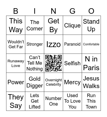 PRODUCED BY KANYE Bingo Card