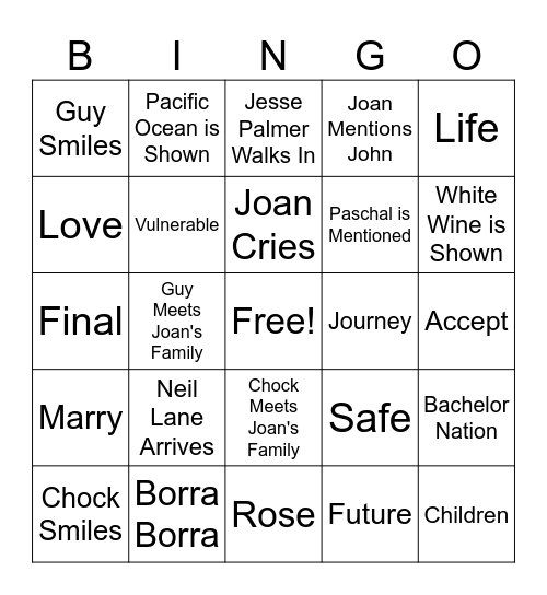 Golden Bingo Card