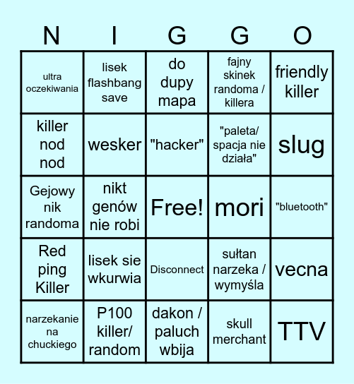 dbd granie Bingo Card