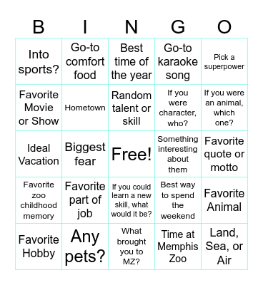 Get-To-Know-You Bingo Card